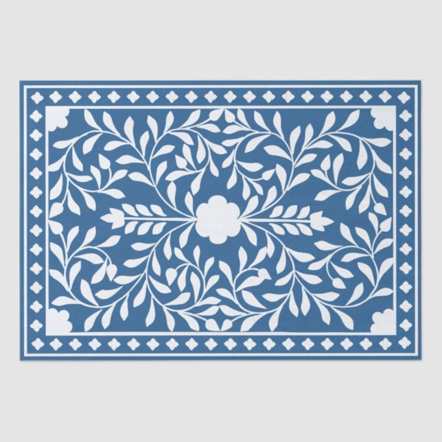 Lighter Blue traditional Bone Inlay Decouapage Seidenpapier (Vorderseite)