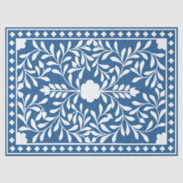 Lighter Blue Traditional Bone Inlay Decoupage  Seidenpapier