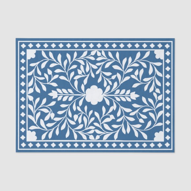 Lighter Blue Traditional Bone Inlay Decoupage  Seidenpapier (Vorderseite)