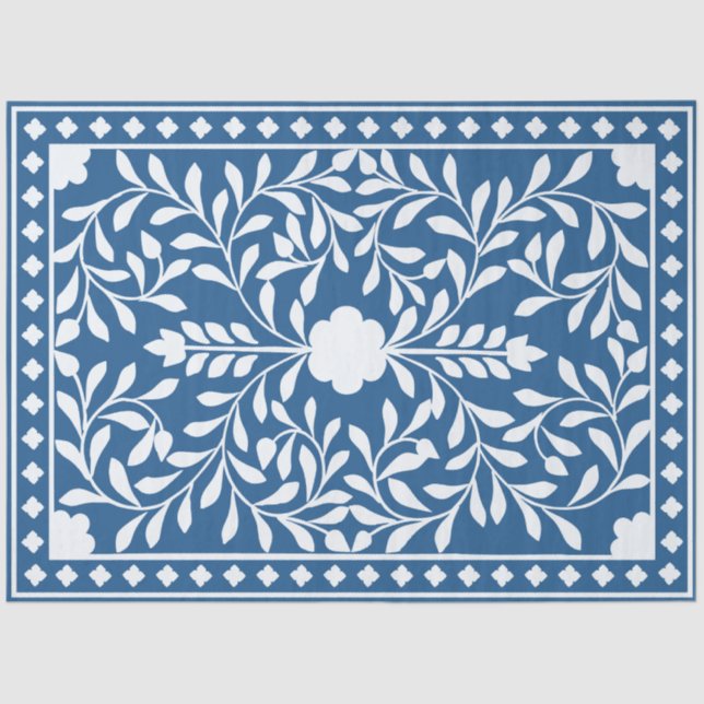 Lighter Blue Traditional Bone Inlay Decoupage Seidenpapier (Vorderseite)