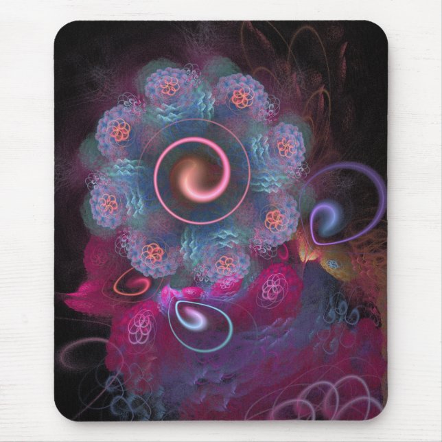'LightFlower Rose 2, In Blue' Mousepad (Vorne)