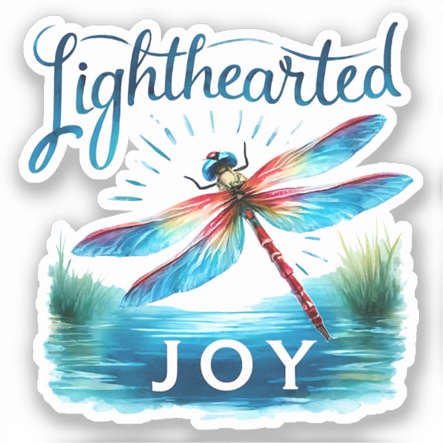 Lighthearted Joy - Artistic Dragonfly Aufkleber (Vorderseite)