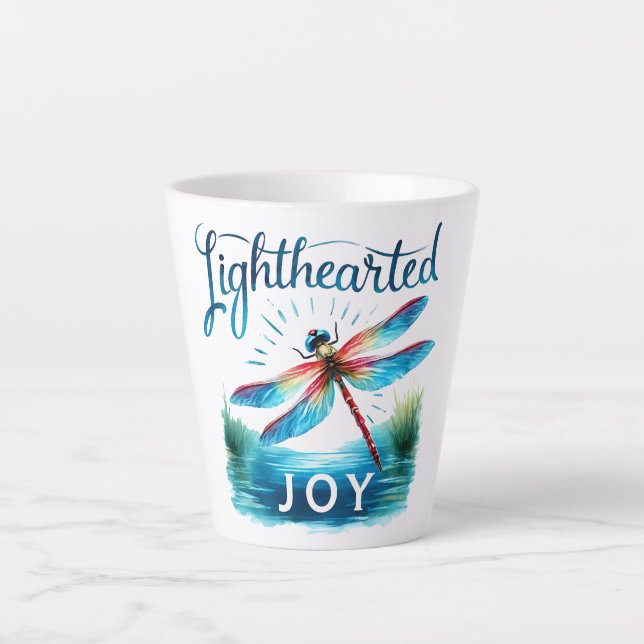 Lighthearted Joy - Artistic Dragonfly Milchtasse (Vorderseite)