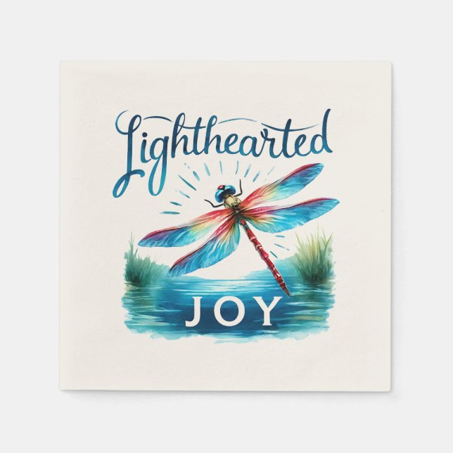 Lighthearted Joy - Artistic Dragonfly Serviette (Vorderseite)