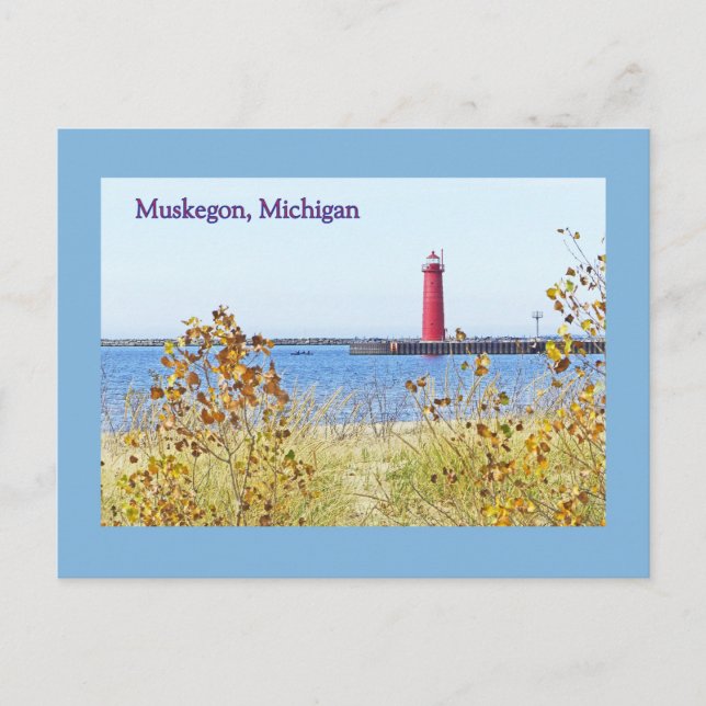 LIGHTHOS, MUSKEGON, MICHIGAN Postcard Postkarte (Vorderseite)