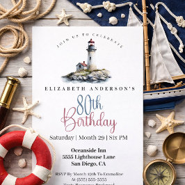 Lighthouse 80th Birthday Einladung