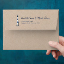 Lighthouse Adresse de retour Kraft Mariage Envelop
