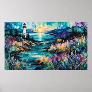 Lighthouse Bay Wildblume Garden Poster