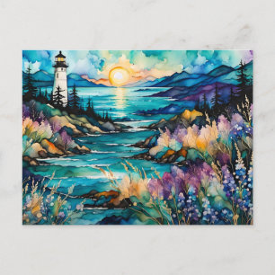 Lighthouse Bay Wildblume Garden Postkarte