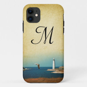 Lighthouse Beach Scene Monogram IPHONE 5 Case
