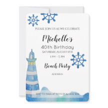 Lighthouse Beach Wasserfarbe Handgestrichen