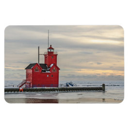 Lighthouse bekannt als Big Red in Holland Michigan Magnet