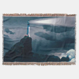 Lighthouse blue blanket decke