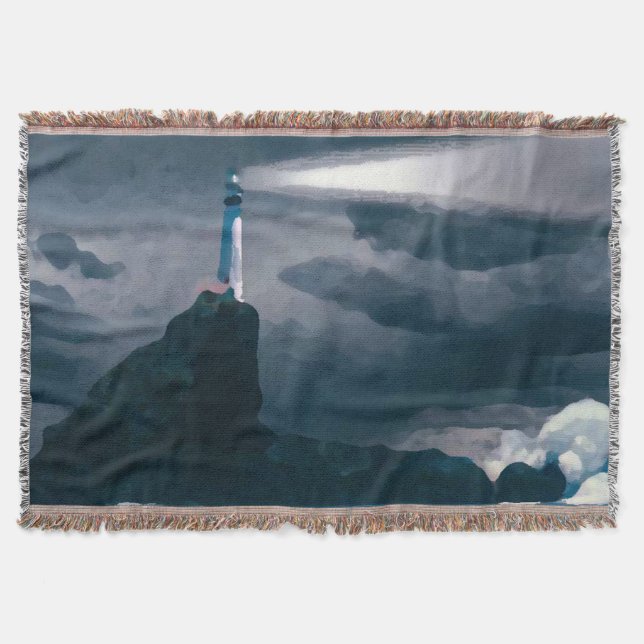 Lighthouse blue blanket decke (Vorderseite)