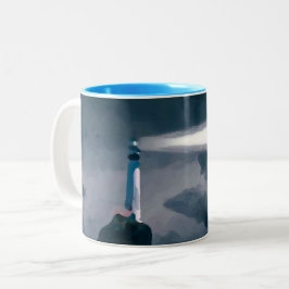 Lighthouse blue mug