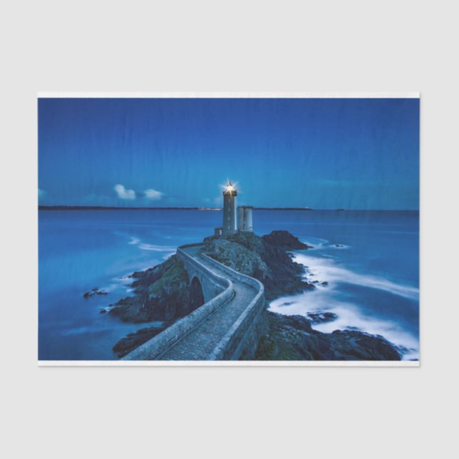Lighthouse Blue Ocean Decoupage Tissue Paper Seidenpapier (Vorderseite)