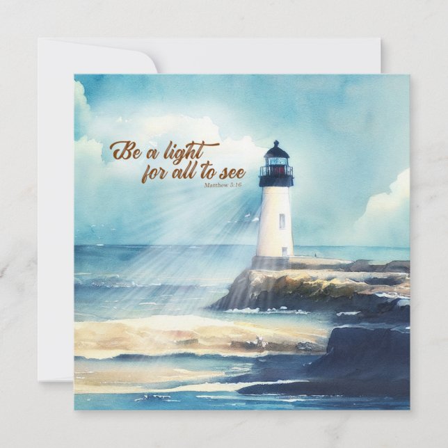 Lighthouse Christian Scripture Mattew Be a Light Mitteilungskarte (Vorderseite)