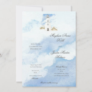Lighthouse Coastal Thema Hochzeit Einladung