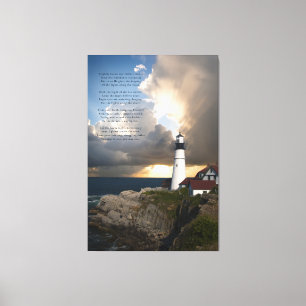 Lighthouse Gedicht Stretched Canvas Print Leinwanddruck