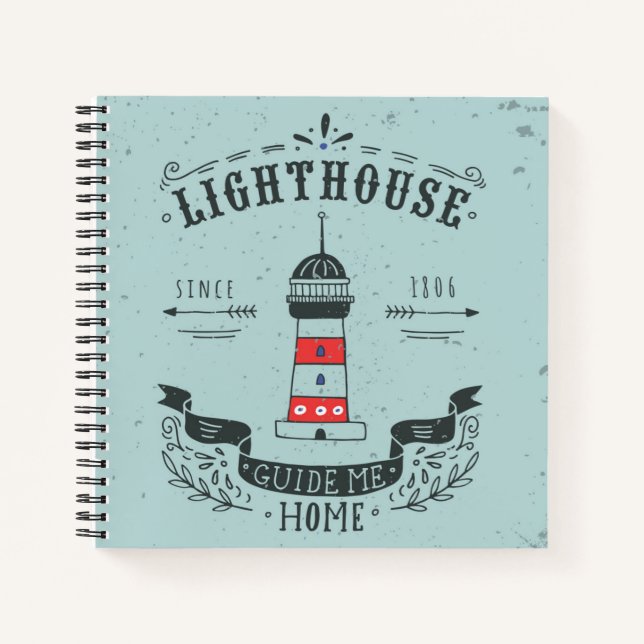 Lighthouse Guide Me Zuhause Poster Notizbuch (Vorderseite)
