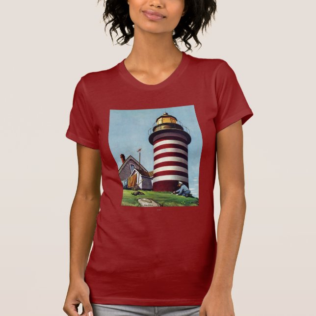Lighthouse Keeper von Stevan Dohanos T-Shirt (Vorderseite)