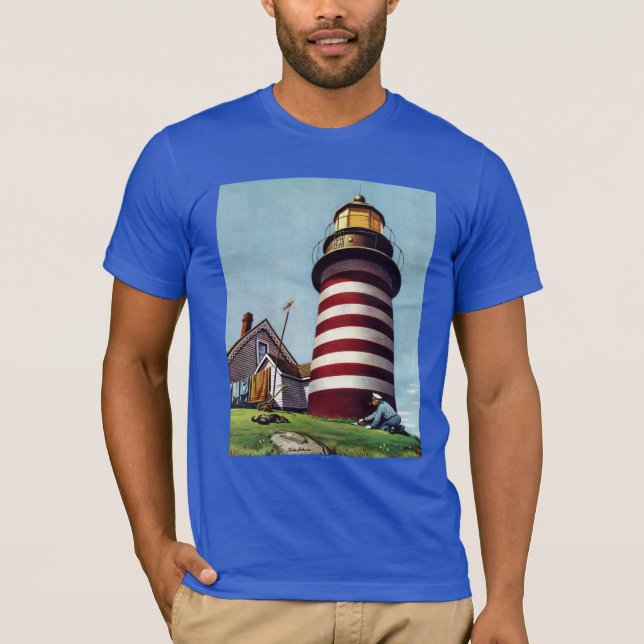 Lighthouse Keeper von Stevan Dohanos T-Shirt (Vorderseite)