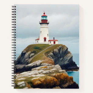 Lighthouse Landschaft Küste Meer Ruhe Landschaft Notizbuch