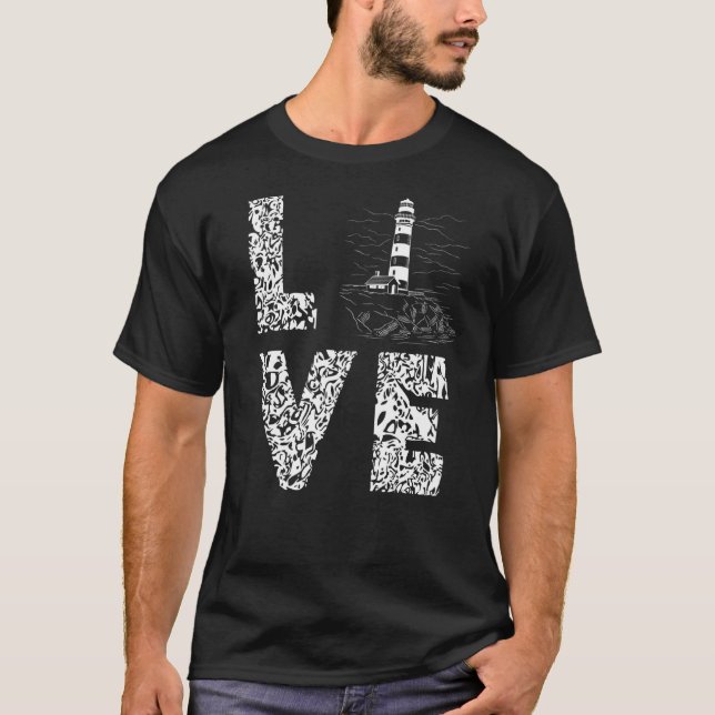 Lighthouse Leopard Liebe Seaside Life Sailing Beac T-Shirt (Vorderseite)