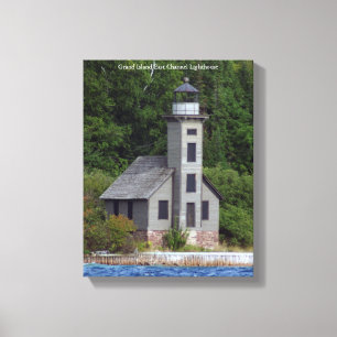 Lighthouse Lighthouse-Leinwand auf Grand Island Ea Leinwanddruck