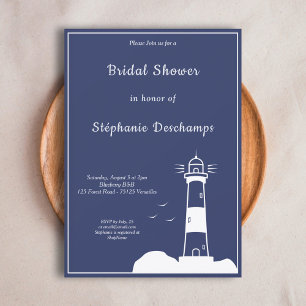 Lighthouse Marine Blue Bridal Douche Invitation