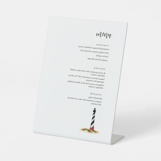 Lighthouse Menu Sockelschild (Vorderseite)