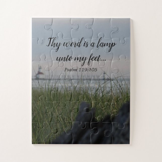 Lighthouse Michigan Lake Bible Quote (Vertikal)