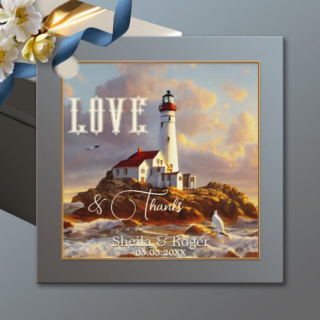 Lighthouse Nautic Vielen Dank für Ihre Hochzeit Geschenkanhänger (Von Creator hochgeladen)