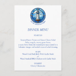 Lighthouse Nautical Wedding Adventure Begin Menükarte