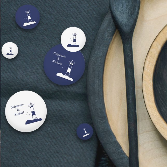 Lighthouse Navy Blue Wedding Konfetti (Lighthouse Navy Blue Wedding Confetti)