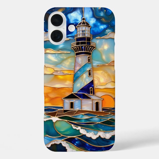 Lighthouse Ocean Phone Case Coastal Sunset (Rückseite)