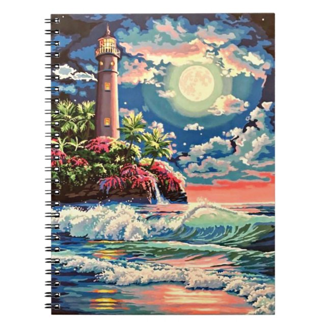 Lighthouse Ocean Spiralband Notizblock (Vorderseite)