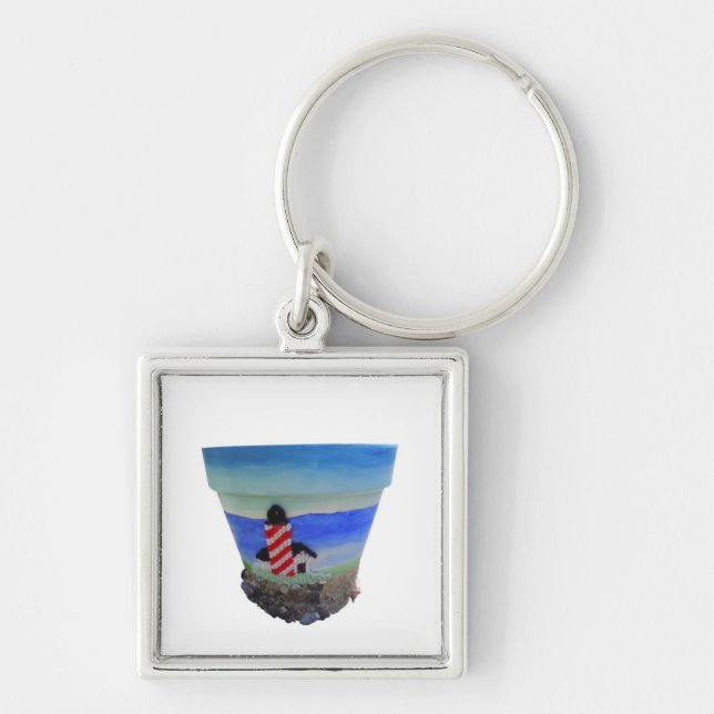 Lighthouse Ocean View Clay Pot Key Chain  Schlüsselanhänger (Vorne)