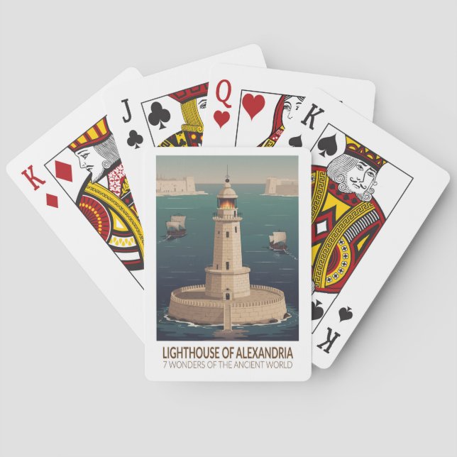 Lighthouse of Alexandria 7 Wonders of the World Spielkarten (Rückseite)