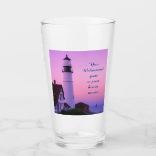 Lighthouse Pink Sky Glas