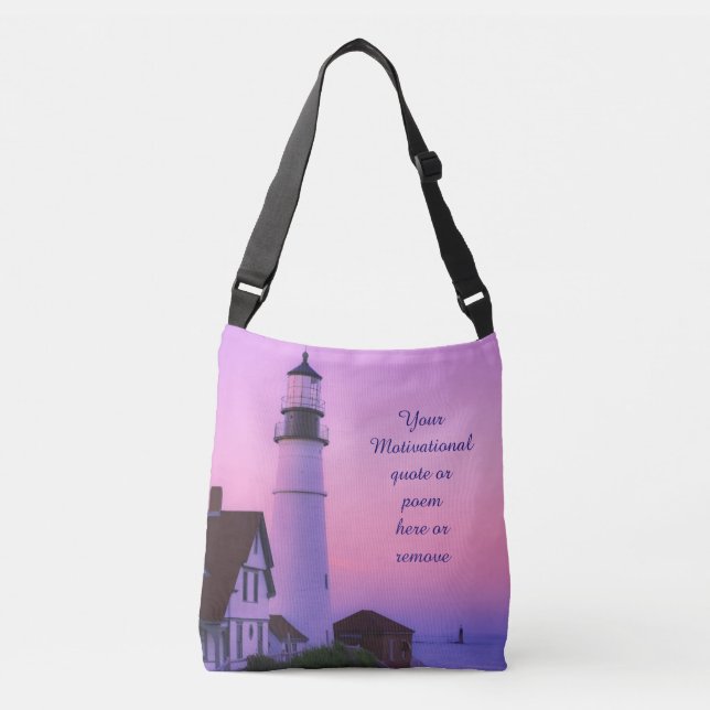 Lighthouse Pink Sky Tragetaschen Mit Langen Trägern (Vorderseite)