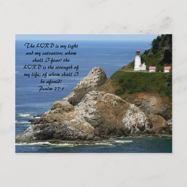 LIGHTHOUSE Psalm 27:1 Postkarte (Vorderseite)