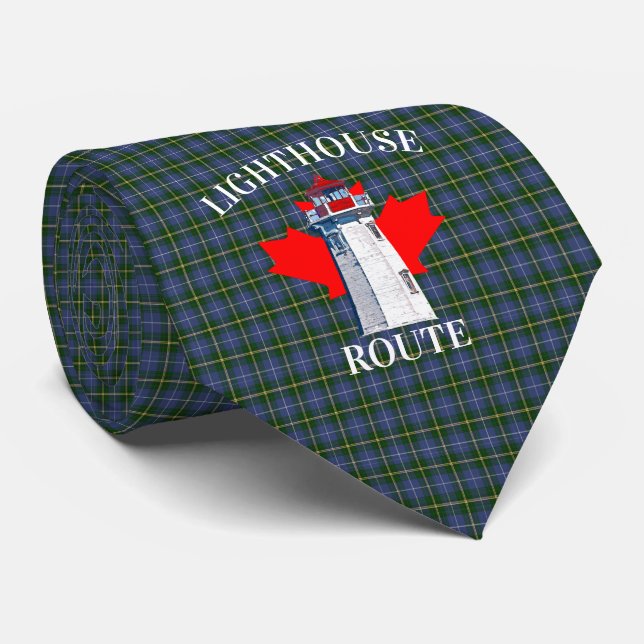 Lighthouse Route Peggy's Cove Nova Scotia Tartan Krawatte (Gerollt)