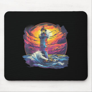 Lighthouse Sailing Sea Beach Boating Seaside House Mousepad