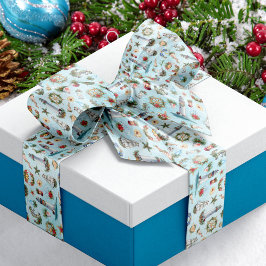 Lighthouse Sailing Ships Christmas Nautical Ocean Satinband