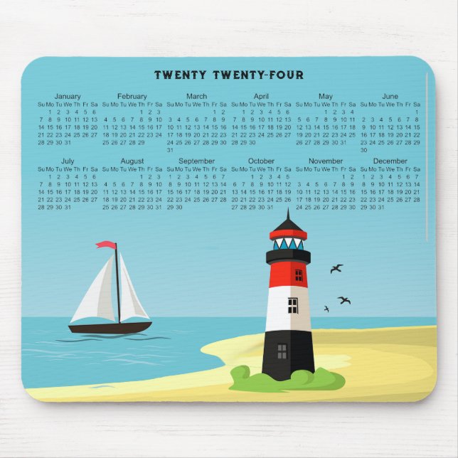 Lighthouse Scene 2024 Calendar Mousepad (Vorne)