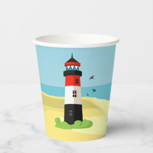 Lighthouse Scene Design Paper Cup Pappbecher