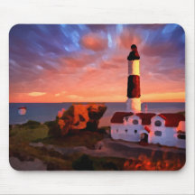 lighthouse sunrise mousepad