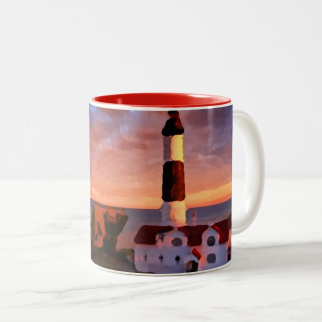Lighthouse sunrise mug zweifarbige tasse (VorderseiteRechts)