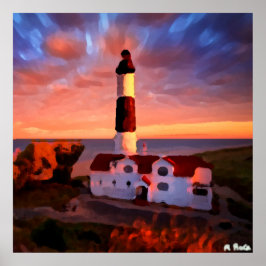 Lighthouse sunrise poster